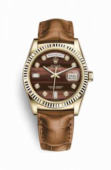 Réplique montre Rolex Day-Date 36 jaune 118138 Bulls Eye Set Cadran m118138-0127