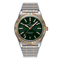 Breitling Chronomat Automatique 36 Vert des Mers du Sud en acier inoxydable et bracelet en or rose 18 carats Replique montre pour femme U10380611L1U1