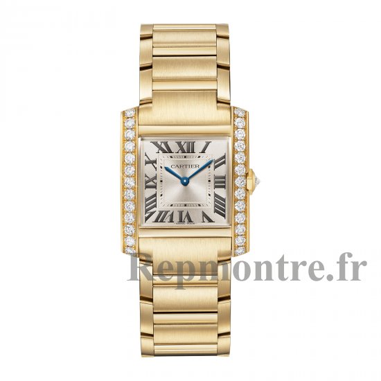 Cartier Tank Frannaise Replique montre Medium Quartz Or jaune Diamants WJTA0040 - Cliquez sur l'image pour la fermer