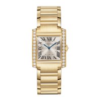 Cartier Tank Frannaise Replique montre Medium Quartz Or jaune Diamants WJTA0040