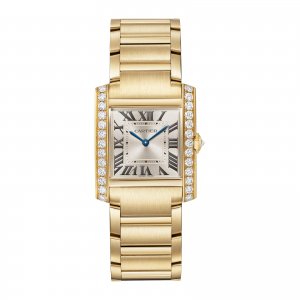 Cartier Tank Frannaise Replique montre Medium Quartz Or jaune Diamants WJTA0040