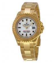 Réplique Rolex Yacht-Master Blanc 18kt Or Jaune Dames 169628WSO