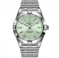 Replique Montre Breitling Chronomat 32mm Verte Dial Acier inoxydable Diamants Dames A77310101L1A1