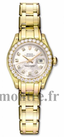 Rolex Datejust Pearlmaster blanc Mere de perle diamant Dial Dames Réplique Montre 80298 - Cliquez sur l'image pour la fermer