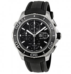 Tag Heuer Aquaracer 500M Calibre 16 Noir Dial Chronographe Noir Rubber CAK2110.FT8019