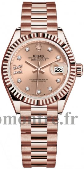 Replique Rolex Lady-Datejust montre 18 ct Everose gold - M279175-0029 - Cliquez sur l'image pour la fermer