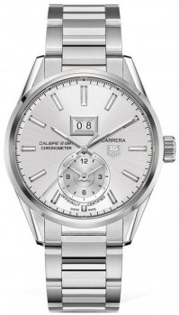 TAG Heuer Carrera GMT Grande Date Acier Argent Dial Réplique WAR5011.BA0723