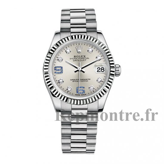 Réplique Rolex Datejust 31mm Dame Montre President Blanc Or Fluted Bezel Montre - Cliquez sur l'image pour la fermer