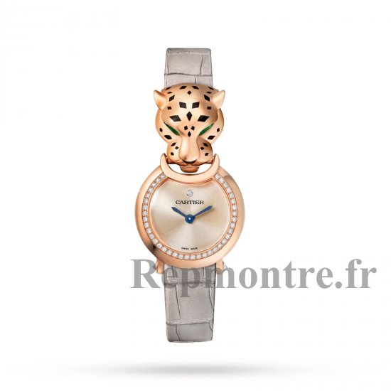 Cartier La Panthere De Cartier Copie montre Petit Quartz Or Rose Diamants Cuir HPI01379 - Cliquez sur l'image pour la fermer