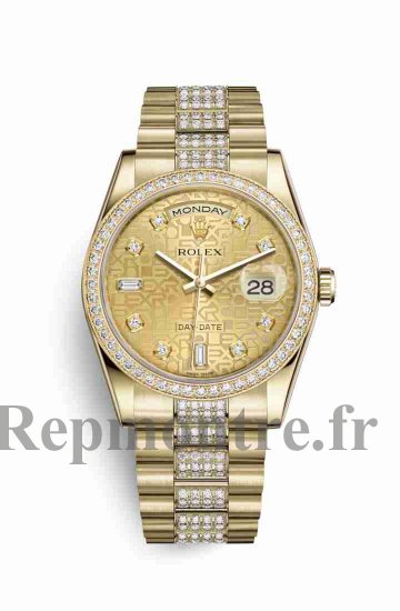 Réplique montre Rolex Day-Date 36 jaune 118348 m118348-0089 - Cliquez sur l'image pour la fermer