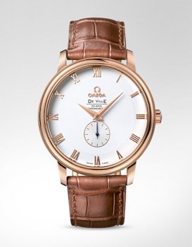 Réplique Omega De Ville Prestige Small Seconds 18K Rose Or hommes Montre 4614.20.02