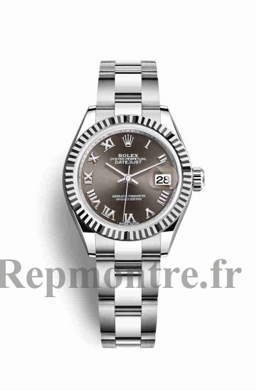 Réplique montre Rolex Datejust 28 Blanc Role blanc 279174 Gris fonce Cadran m279174-0014 - Cliquez sur l'image pour la fermer