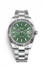 Replique Rolex Datejust 41 OysterAcier and Blanc Or M126334-0029