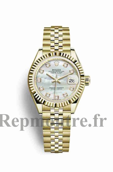 Réplique montre Rolex Datejust 28 jaune 18 ct 279178 Blanc serti de nacre Cadran m279178-0026 - Cliquez sur l'image pour la fermer