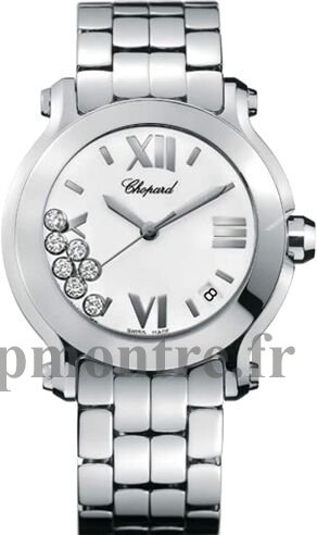 Chopard Happy Sport Round Quartz 36mm Dames Réplique Montre 278477-3001 - Cliquez sur l'image pour la fermer