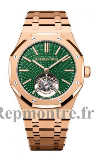 Replique Audemars Piguet Royal Oak Self-Winding Flying Tourbillon Pink Gold Green 26533OR.OO.1220OR.01 - Cliquez sur l'image pour la fermer