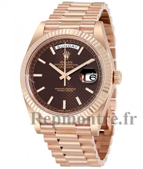 Réplique Rolex Day-Date 40 Chocolat Cadran 18K Everose Rose President 228235CHSP - Cliquez sur l'image pour la fermer