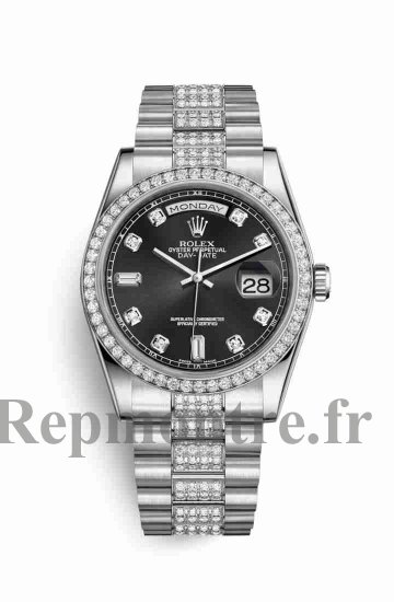 Réplique montre Rolex Day-Date 36 118346 Noir serti de Cadran m118346-0057 - Cliquez sur l'image pour la fermer