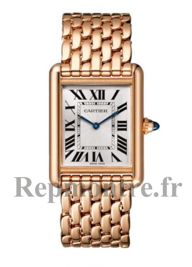 Replique Cartier Tank Louis Large Manuel Winding Or Rose Argent Dial Dames WGTA0024 - Cliquez sur l'image pour la fermer