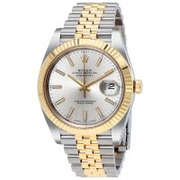 Rolex Datejust 41 Argent Dial 126333 Acier et montres jumelees en or jaune 18k