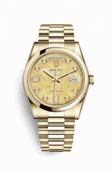 Réplique montre Rolex Day-Date 36 jaune 18 ct 118208 Nacre m118208-0109