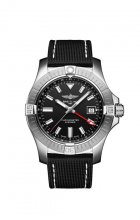 Replique Breitling Avenger automatique GMT 43 Black Dial Anthracite Leather Strap Men's A32397101B1X1