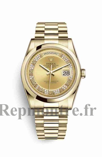 Réplique montre Rolex Day-Date 36 jaune 18 ct 118208 Champagne m118208-0326 - Cliquez sur l'image pour la fermer