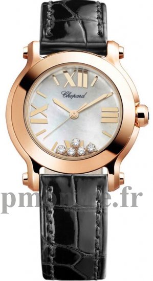 Chopard Happy Sport Round Quartz 30mm Dames Réplique Montre 274189-5001 - Cliquez sur l'image pour la fermer