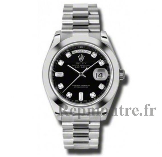 Réplique Rolex Day-Date II Cadran Noir Platine President 218206BKDP - Cliquez sur l'image pour la fermer