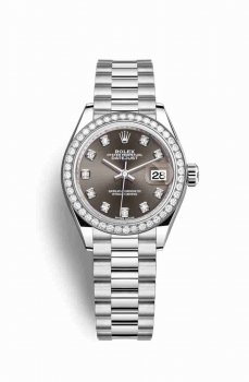 Réplique montre Rolex Datejust 28 279136RBR Set de gris fonce Cadran m279136rbr-0011