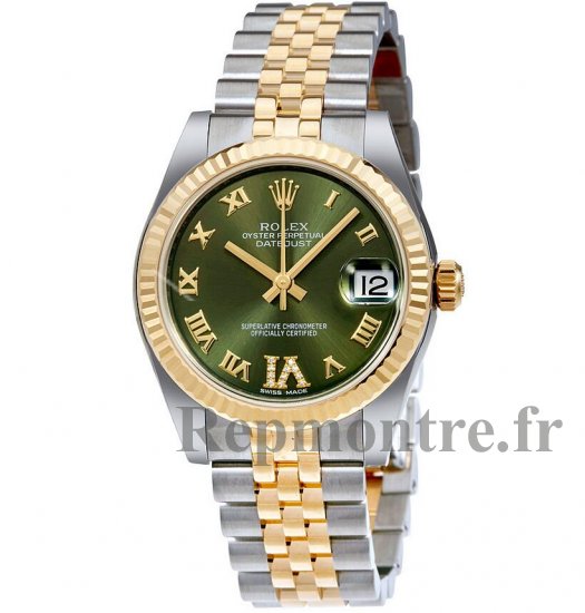 Réplique Rolex Datejust 31 Green Roman Numeral Diamant Cadran Acier et 18K Jaune Or 178273GNRDJ - Cliquez sur l'image pour la fermer