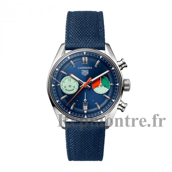 TAG Heuer Carrera Chronographe Skipper 39mm Montre Copie Homme Bleu CBS2213.FN6002 - Cliquez sur l'image pour la fermer