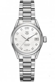 TAG Heuer Carrera 28mm blanc diamant Dial WAR2414.BA0776