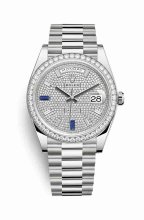 Réplique de montre Rolex Day-Date 40 blanc 228349RBR de saphirs Cadran m228349rbr-0036