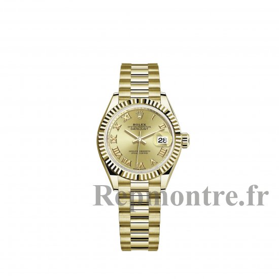 Réplique montre Rolex Lady-Datejust Bracelet President en or jaune 18 ct a cadran champagne m279178-0022 - Cliquez sur l'image pour la fermer