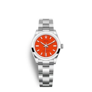 Réplique montre Rolex Oyster Perpetual 31 cadran rouge corail m277200-0008