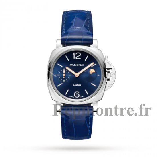 Panerai Luminor Due Luna Moonphase 38mm Montre Copie Femme Bleu PAM01179 - Cliquez sur l'image pour la fermer