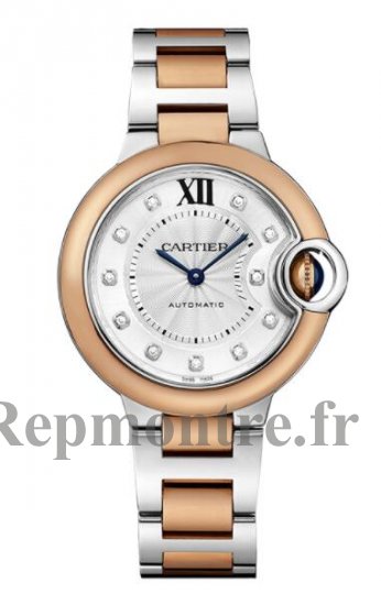 Replique Cartier Ballon Bleu 33 mm Acier Or rose Diamants Dial W3BB0006 - Cliquez sur l'image pour la fermer