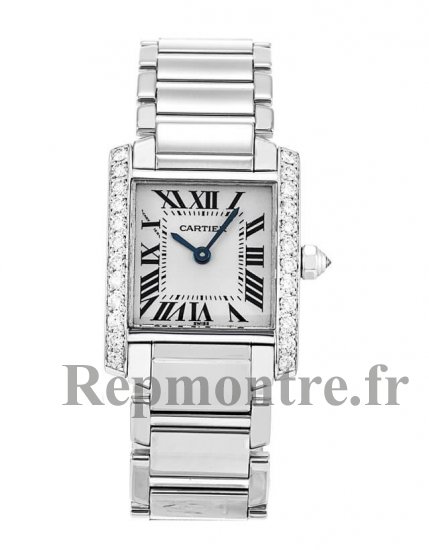 Réplique Montre Cartier Tank Francaise diamants 18k White Gold Femmes WE100251 - Cliquez sur l'image pour la fermer