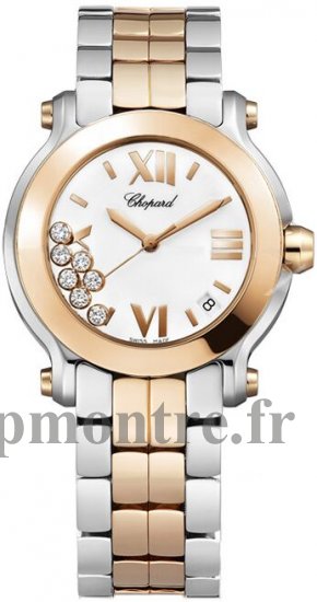 Chopard Happy Sport Round Quartz 36mm Dames Réplique Montre 278488-9001 - Cliquez sur l'image pour la fermer