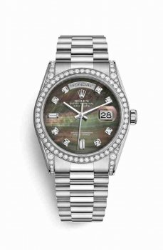 Réplique montre Rolex Day-Date 36 18 ct en blanc serti de 118389 m118389-0010