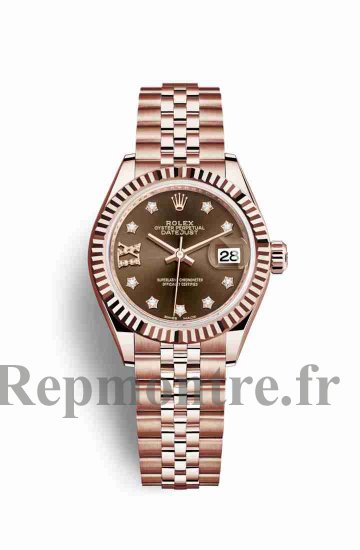 Réplique montre Rolex Datejust 28 Everose 279175 Set chocolat Cadran m279175-0004 - Cliquez sur l'image pour la fermer