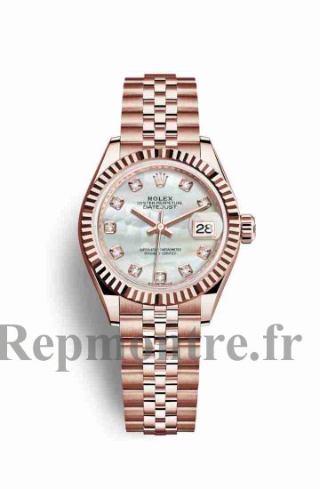 Réplique montre Rolex Datejust 28 Everose 279175 Blanc serti de nacre Cadran m279175-0018 - Cliquez sur l'image pour la fermer