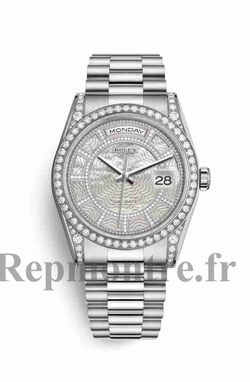 Réplique montre Rolex Day-Date 36 18 ct en blanc avec cosses de 118389 m118389-0085 - Cliquez sur l'image pour la fermer