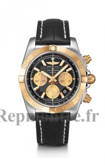 Replique Breitling Chronomat 44 Black Chronograph Dial Black Leather Strap Men's CB0110121B1P2 - Cliquez sur l'image pour la fermer