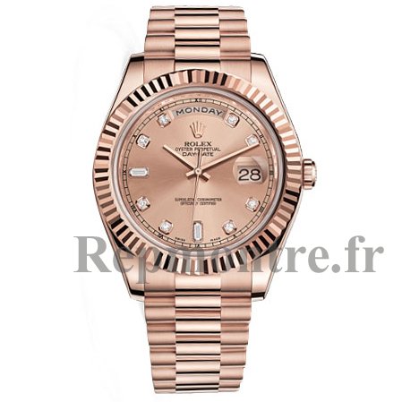 Rolex Day-Date II Champagne Dial Automatique 18K or rose President Montre Réplique hommes - Cliquez sur l'image pour la fermer