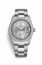 Réplique montre Rolex Day-Date 36 18 ct en blanc cosses de 118389 m118389-0072