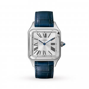 Cartier Santos-Dumont Copie montre Grand Quartz Acier Cuir WSSA0022