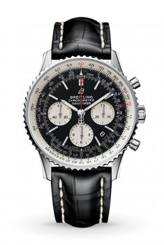 Replique Breitling Navitimer B01 Chronograph 43 Black Leather Strap AB0121211B1P2