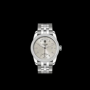 Réplique Tudor Glamour Day Date Acier Inoxydable / Argent Jacquard / Bracelet m56000-0006